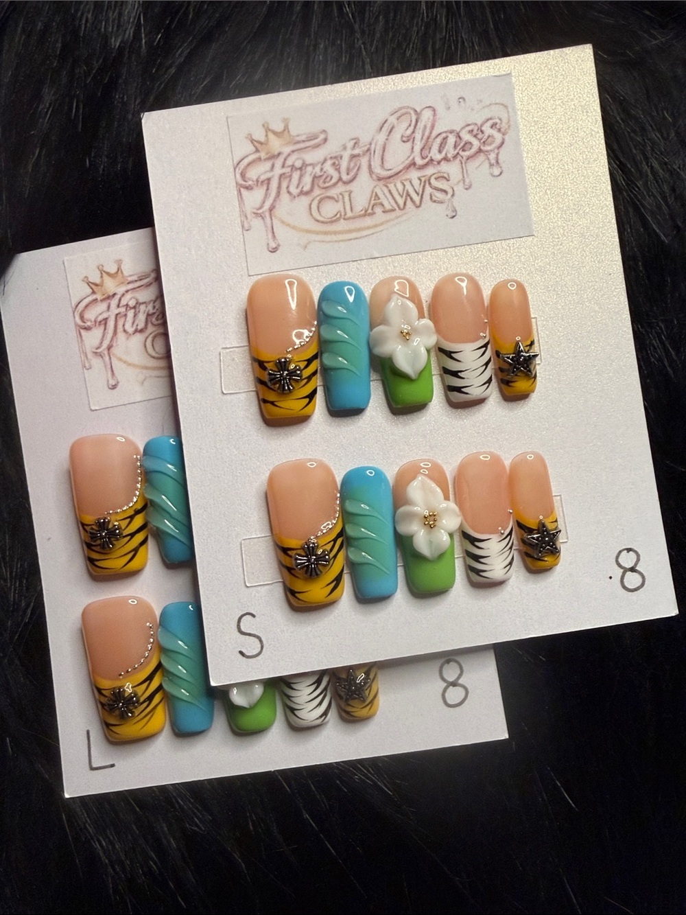 Multicolor Women’s Press-On Nails - Floral & Ombre Set
